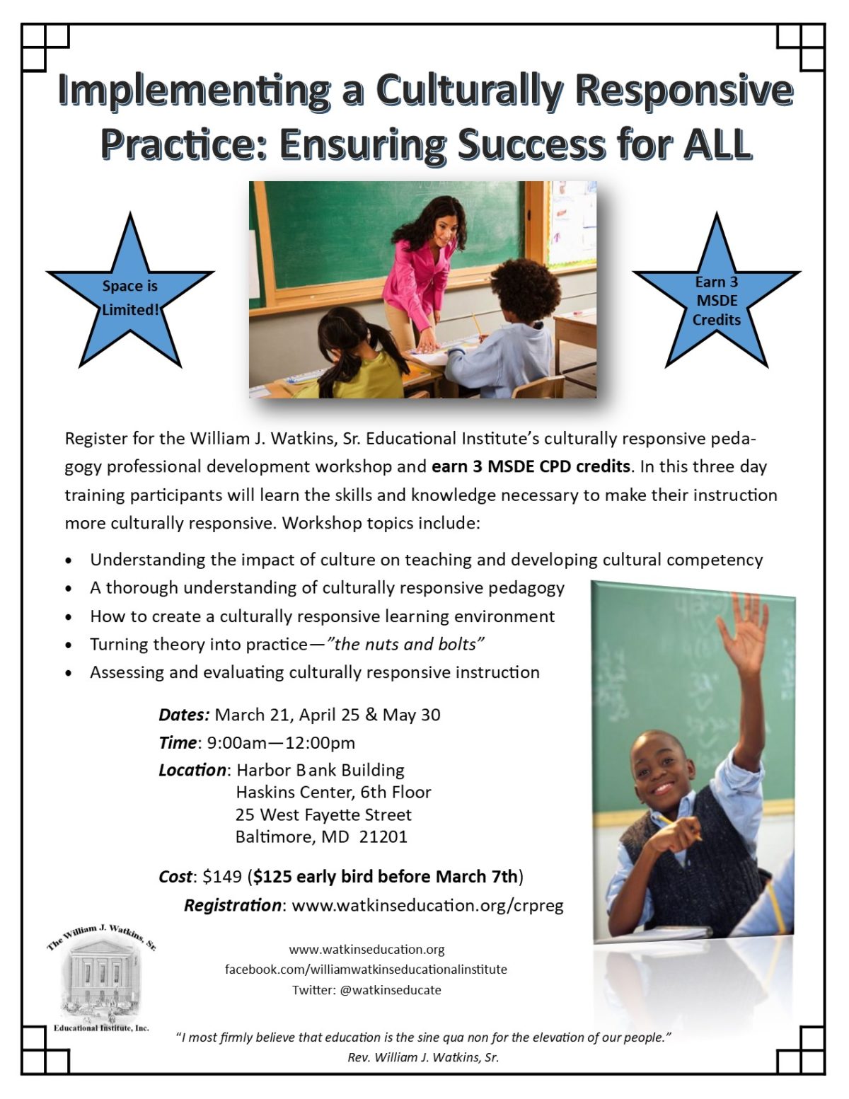 Spring 2020 Implementing a Culturally Responsive Practice Workshop ...