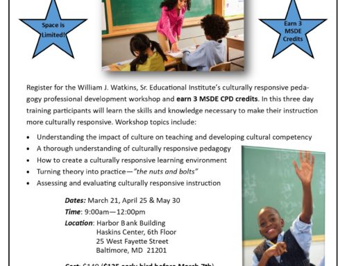 Spring 2020 Implementing a Culturally Responsive Practice Workshop